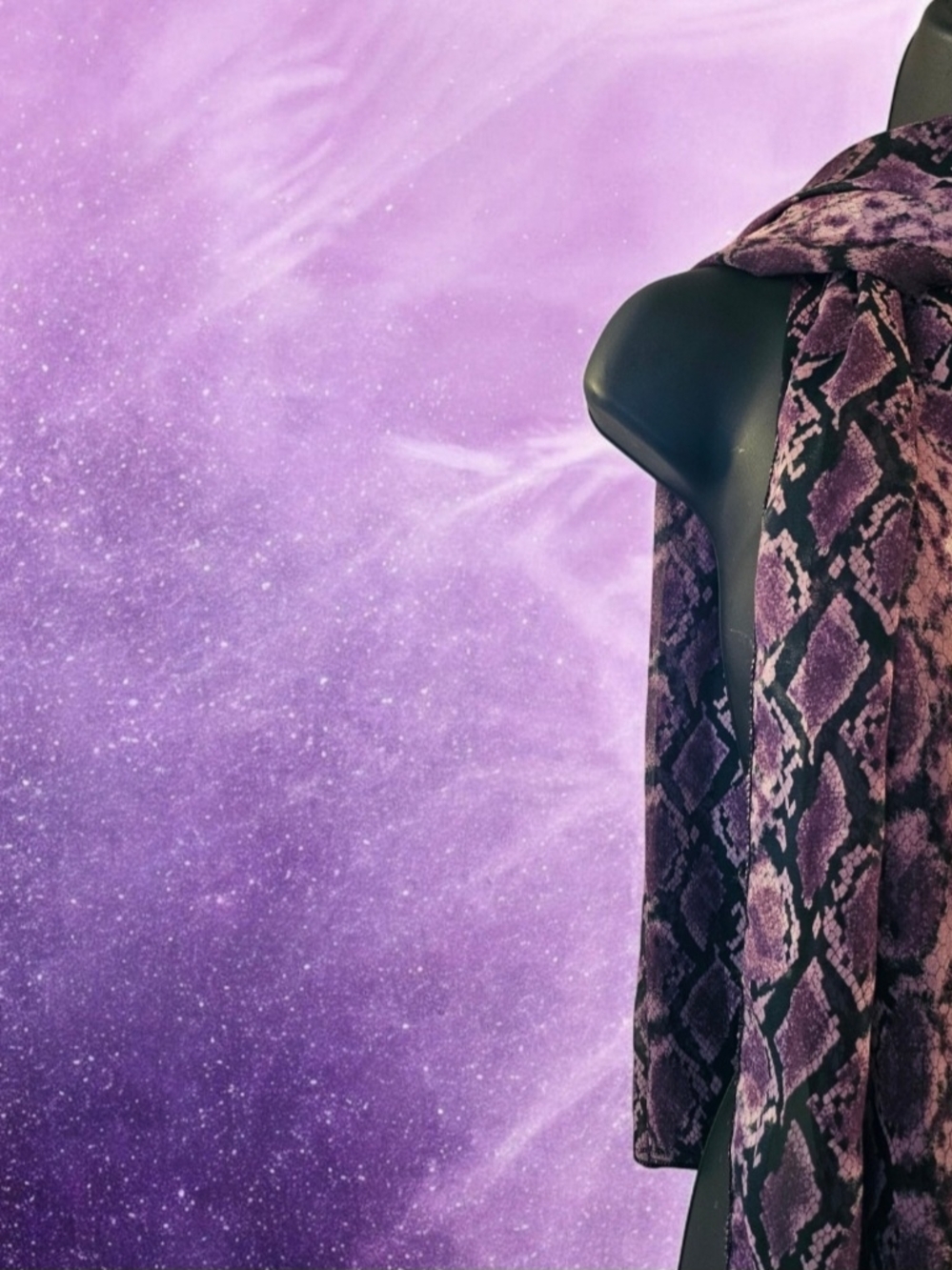 Purple Snake Print Scarf